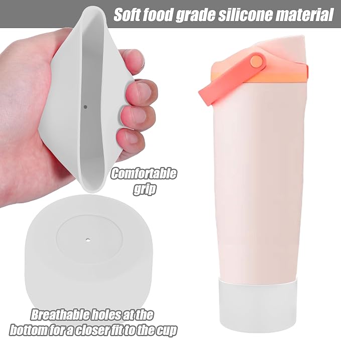 Mity rain 2PCS Protective Silicone Boots for Owala 30oz & 40oz FreeSip Sway Bottles & Tumblers - Accessories for owala, Enhances Stability & Prevents Scratches (White) Mityrain