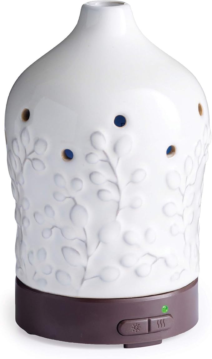 Airome Willow Medium Essential Oil Diffuser|100 mL Humidifying Ultrasonic Aromatherapy Diffuser 8 Colorful LED Lights, Intermittent & Continual Mist, Auto Shut-Off Airom%C3%A9