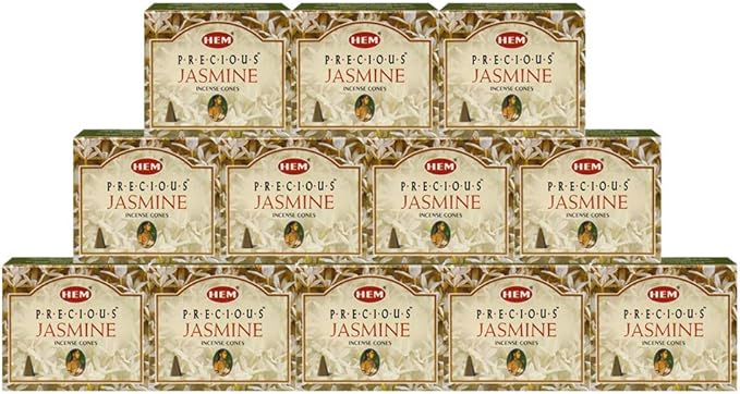 Precious Jasmine Incense Cones and Cone Incense Burner Bundle Insence Insense Hem Incense