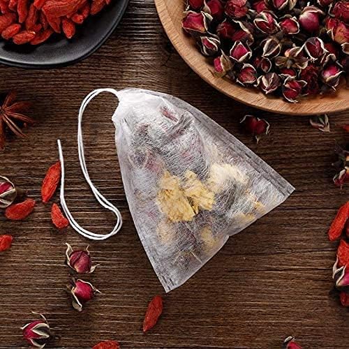 400pcs Disposable Tea Bags for Loose Leaf Tea, Biodegradable Tea Filter Bags with Drawstring, Corn Fiber Empty Tea Bags for Loose Leaf Tea - Bloomnest