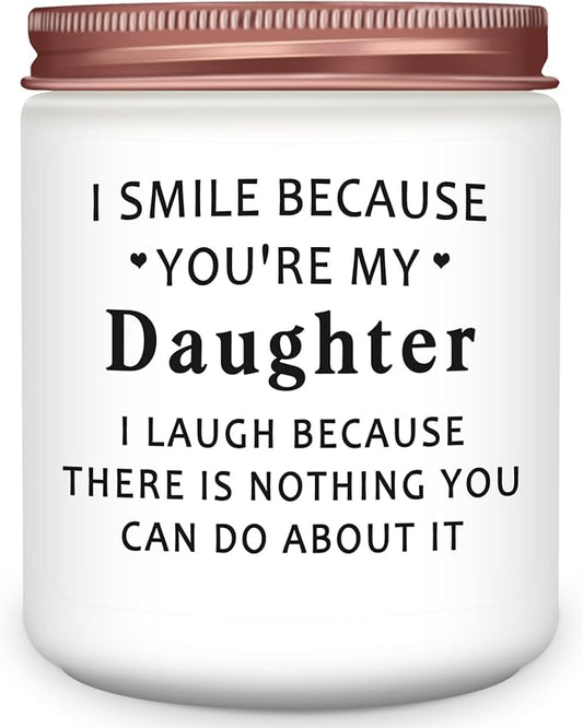 Homsolver Daughter Gifts from Mom Dad, Birthday Mothers Day Christmas Gifts, You're My Daughter Scented Candle