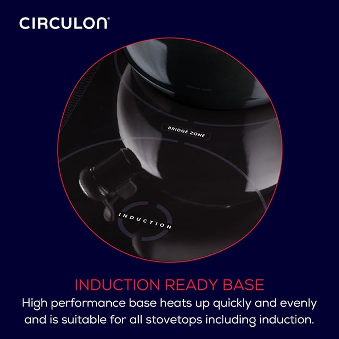 Circulon Enamel on Steel Whistling Teakettle/Teapot With Flip-Up Spout, 2 Quart - Black