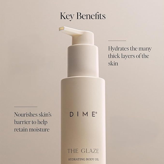 Dime Beauty Glaze Body Oil, Hydrating, Non-Greasy Massage Oil, Argan and Jojoba Oil for Skin, Bath Oil for All Over Body Glow, 4 oz / 120 ml - Bloomnest