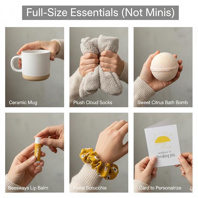 Unboxme Sunshine Care Package for Women, Spa Gift Basket with Tea, Mug, Bath Bomb, Candle, Cozy Socks, Thinking of You, Get Well, Birthday - Bloomnest