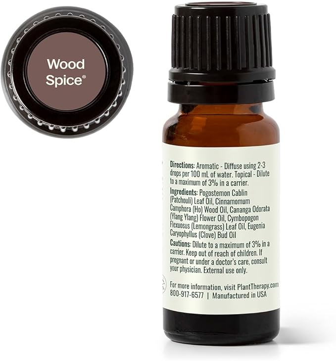 Plant Therapy Wood Spice Essential Oil Blend 10 mL (1/3 oz) 100% Pure, Undiluted Essential Oils, Great for DIYs and Diffusing PlantTherapy