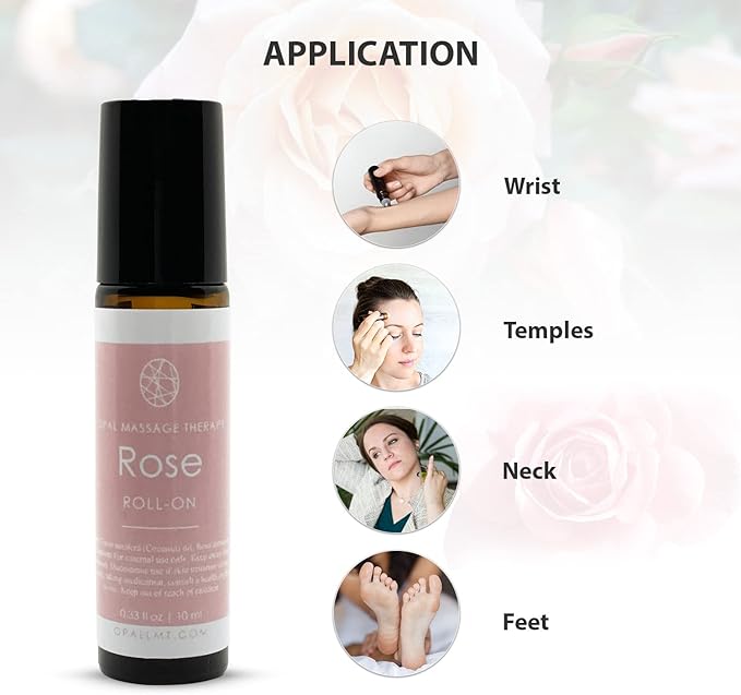Premium Essential Oil Roll On Opal Massage Therapy (Rose) - Bloomnest