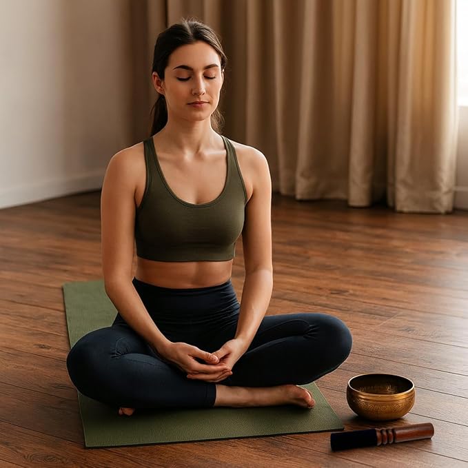 Tibetan Singing Bowl Mallet Suede Wooden Striker Leather Wrapped Meditation Mallet Sound Bowl Stick Buddha Musical Instruments for Buddhist Meditation Yoga Chime (Black and Brown) - Bloomnest