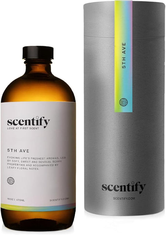 Scentify 5th Ave Aroma Oil Refill Scent for Oil Diffusers - Bergamot, Floral, Gardenia Scents - Luxurious Relaxing Aromatherapy Diffuser Fragrance 470ml, 16 oz - Bloomnest