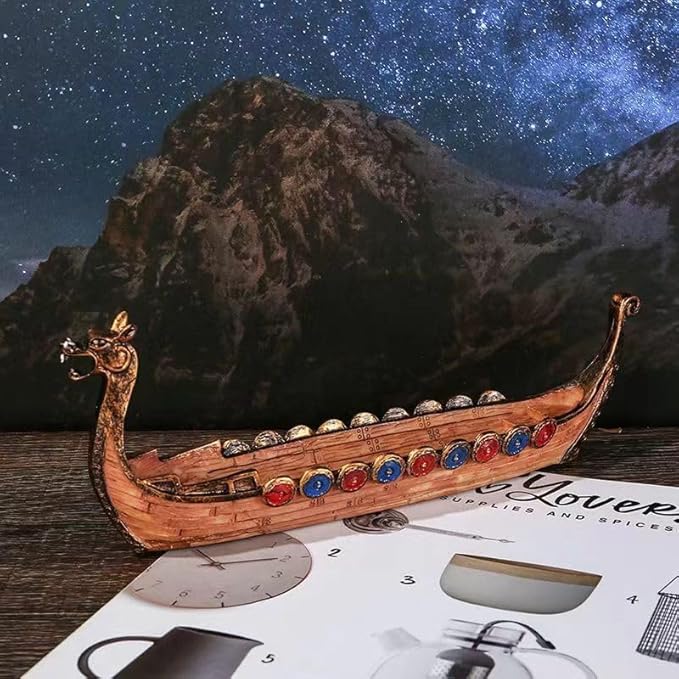 Incense Burner Incense Holder Cool Viking Dragon Longboat- Retro Incense Burner Incense Holder Incense Air Freshener Incense Stick Holder Hand Carved Carving Censer Ornaments Room Design Awesome Gift - Bloomnest