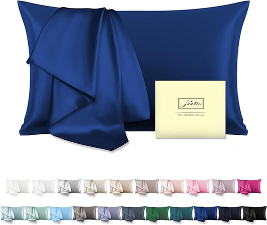 Mulberry Silk Pillowcase for Hair and Skin Standard Size 20"X 26" Pillow Case with Hidden Zipper Soft Breathable Smooth Cooling Silk Pillow Covers for Sleeping (Royal Blue,Standard,1Pcs) - Bloomnest