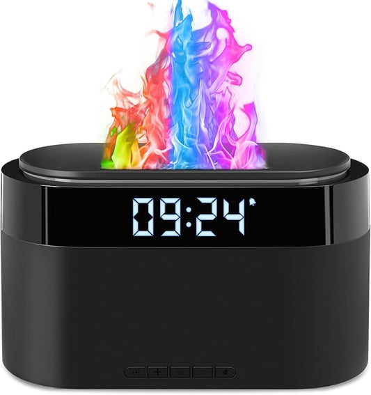 Flame Diffuser for Essential Oils, 200ml Essential Oil Diffuser with Alarm Clock, Upgraded Aromatherapy Diffuser Aroma Humidifier with 7 Color Remote & Auto-Off Protection for Home Yoga Office - Bloomnest