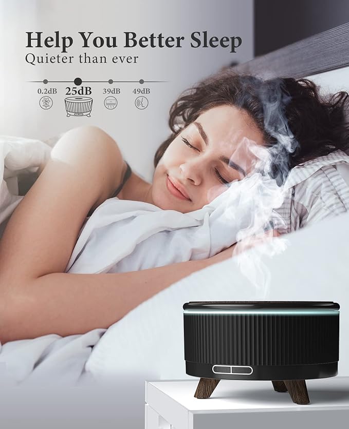 Diffusers for Essential Oils Large Room with Remote, 500ml Aromatherapy Diffuser, 7 Colors Changed Black - Bloomnest