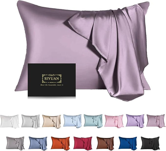 Mulberry Silk Pillowcase for Hair and Skin,Cooling Silk Pillow Case with Hidden Zipper,Allergen Proof Dual Sides Soft Breathable Smooth Silk Pillow Cover for Women (Pink Purple,Toddler) - Bloomnest