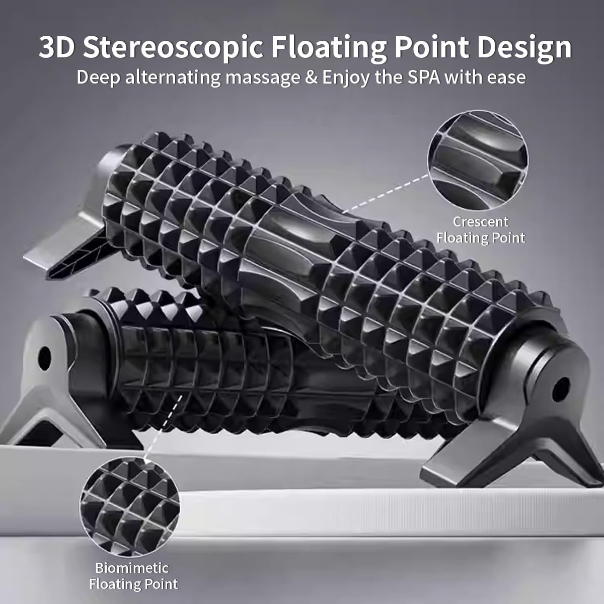 RUNWE Foam Roller with Stand - Bracket Foam Roller for Back Pain, 21 inch Trigger Point Deep Tissue Massage Roller, Medium Density Grid Bracket Foam Rollers, Leg Roller for Muscles Deep Tissue