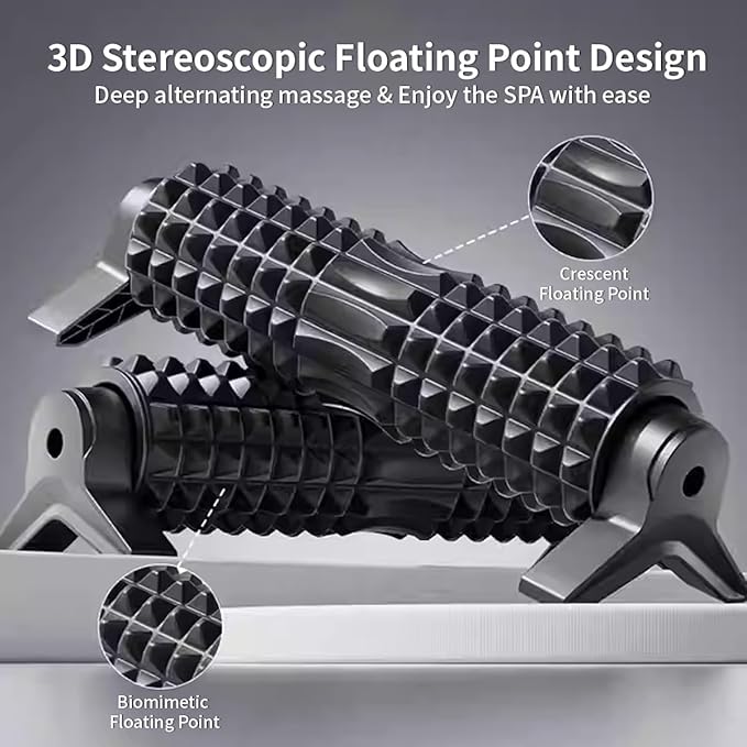 RUNWE Foam Roller with Stand - Bracket Foam Roller for Back Pain, 21 inch Trigger Point Deep Tissue Massage Roller, Medium Density Grid Bracket Foam Rollers, Leg Roller for Muscles Deep Tissue - Bloomnest