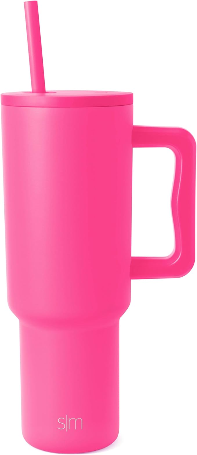 Simple Modern 40 oz Trek Tumbler with Handle and Straw Lid | Cup Holder Friendly Insulated Stainless Steel Travel Mug | Raspberry Vibes SimpleModern