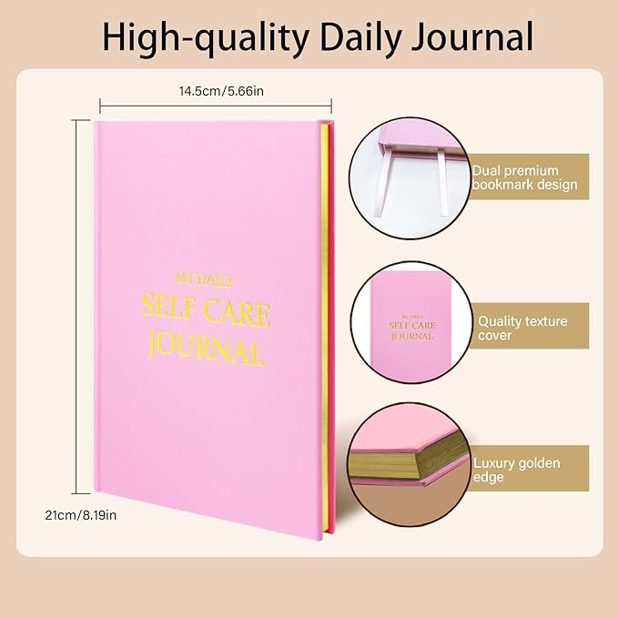 Gratitude Journal for Women & Men – Daily Mindfulness Journal with Positivity Tracker, Happiness Exercises, and Guided Reflective Writing – Self-Care Journal for Personal Growth (Pink) CreinLynh