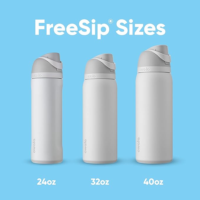 Owala FreeSip Insulated Stainless Steel Water Bottle with Straw, BPA-Free Sports Water Bottle, Great for Travel, 24 Oz, Boneyard Owala