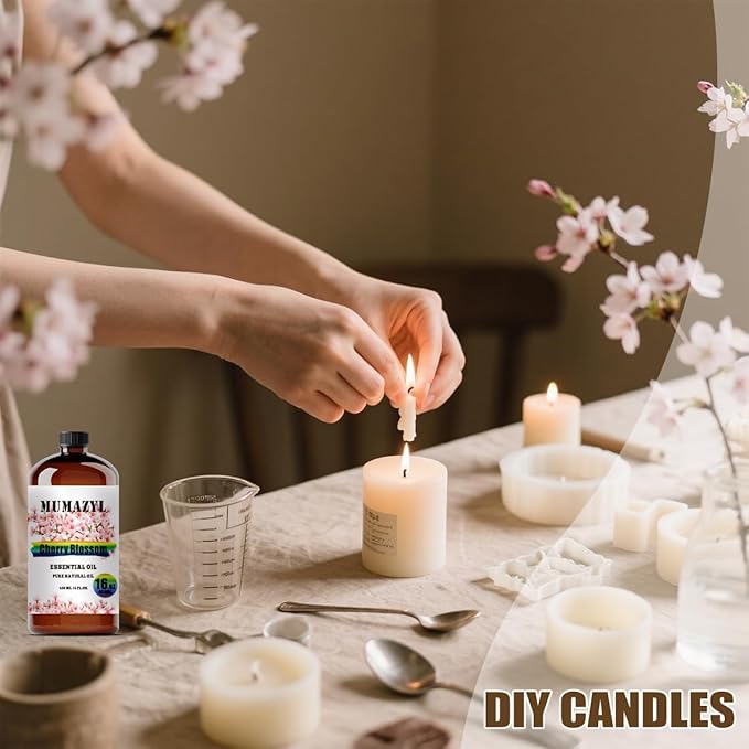 Cherry Blossom Essential Oil, Cherry Blossom Oil 16 Fl Oz 480ML for Diffuser Humidifier Yoga Cleaning DIY Candle Soap Making Essential Oils - Bloomnest