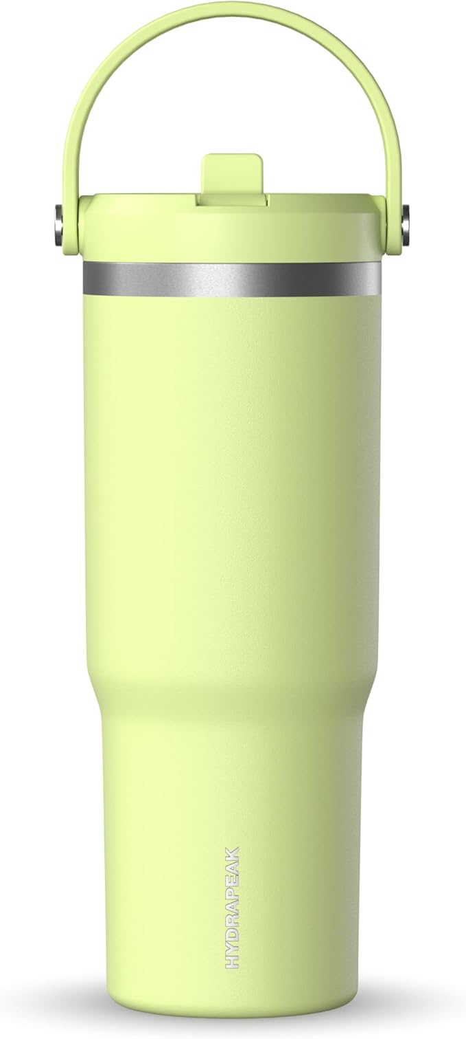 Hydrapeak Nomad 32 oz Tumbler with Handle and Straw Lid, Leakproof, Double Insulated, 32oz Cup Stainless Steel (Citrus) - Bloomnest