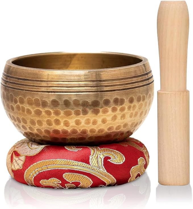 LeSage Handcrafted Tibetan Singing Bowl Gift Set – 3.5” Sound Bowl for Meditation, Sound Healing & Yoga – Mindfullness Christmas Gift – Authentic Hand-Hammered in Nepal LeSage