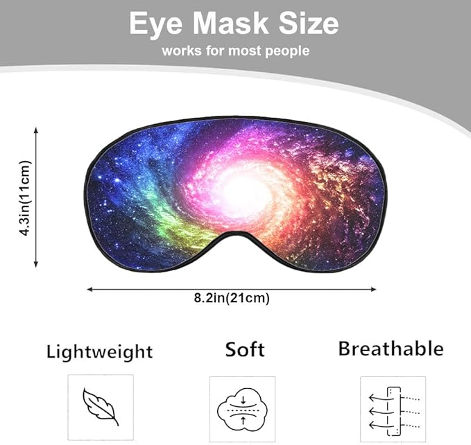 Starry Sky Silk Sleep Mask Mysterious Interstellar Universe Shining Soft Eye Shade Cover for Men Women Boy Girl Airplane Travel with Elastic Strap - Bloomnest