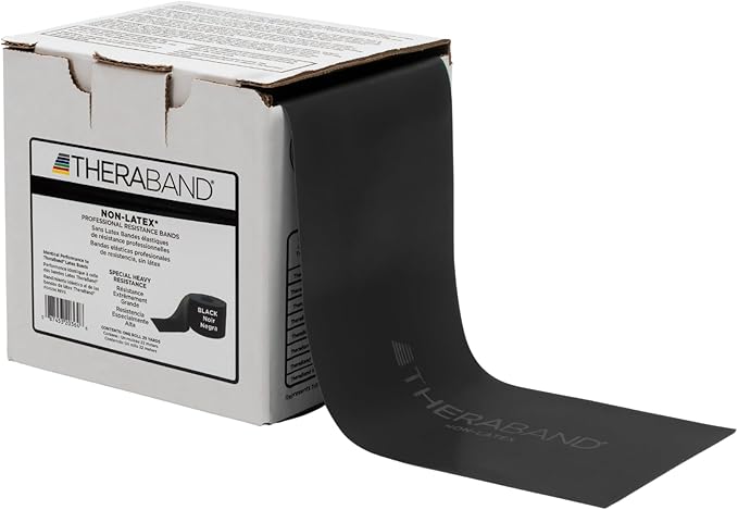 THERABAND Resistance Band 25 Yard Roll, Non-Latex Professional Elastic Stretch Bands for Upper & Lower Body Exercise Workouts, Physical Therapy, Lower Pilates, Flexibility, & Rehab, Dispenser Box - Bloomnest