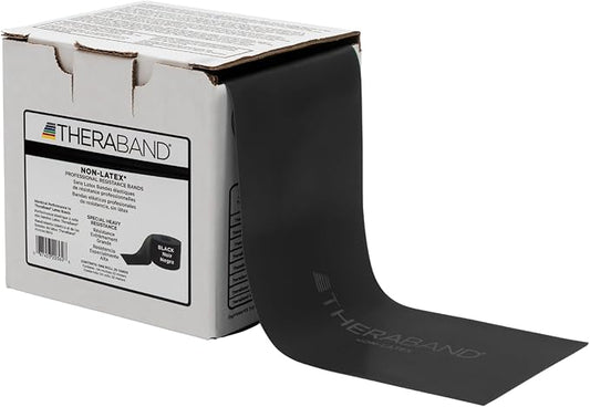 THERABAND Resistance Band 25 Yard Roll, Non-Latex Professional Elastic Stretch Bands for Upper & Lower Body Exercise Workouts, Physical Therapy, Lower Pilates, Flexibility, & Rehab, Dispenser Box - Bloomnest