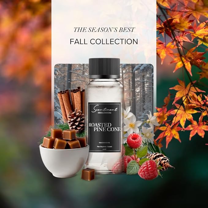 Scentiment Diffuser Oil - Roasted Pine Cone Fall Collection | Aromatherapy Home Fragrance | Luxurious Scent with Notes of Pine, Raspberry, Caramel (120ml) Scentiment