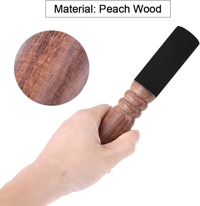Yinhing Sound Bowl Mallet, Durable Singing Bowl Mallet with Peach Wood Material, Leather Wrapping Tibetan Singing Bowl Set for Religious Article - Bloomnest