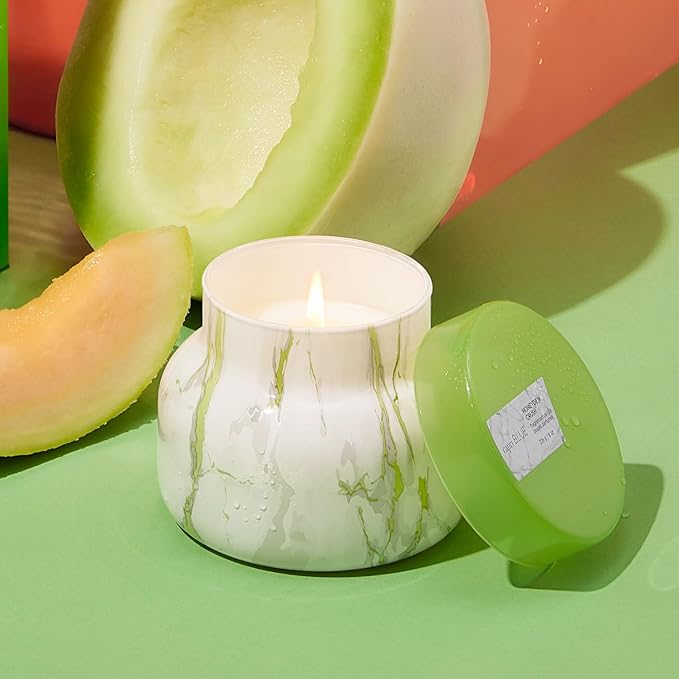 Capri Blue Modern Marble Jar Candles - Luxury Scented Candles for Home - Long Lasting Soy Wax Blend - Scented Home Decor Gifts - Honeydew Crush (8 oz) - Bloomnest