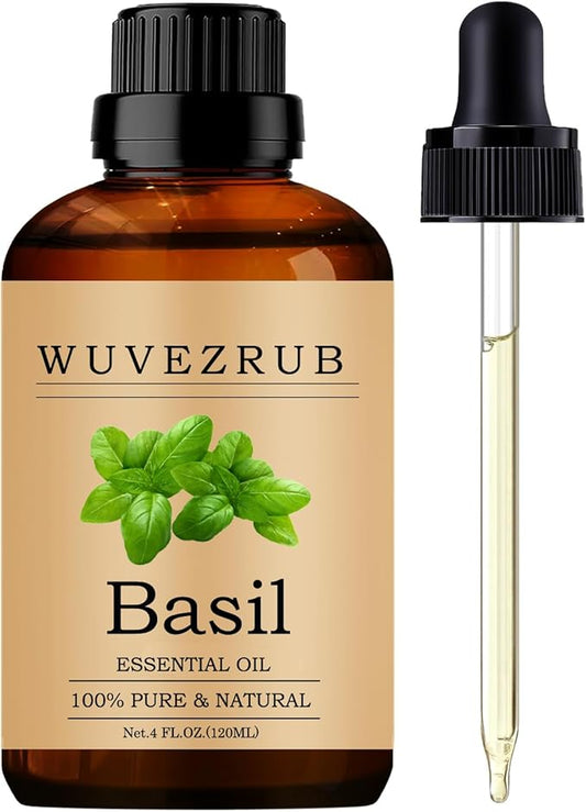 Basil Essential Oils, 120ML Pure and Natural Essential Oil for Aromatherapy Diffuser - Basil /4 Fl Oz - Bloomnest