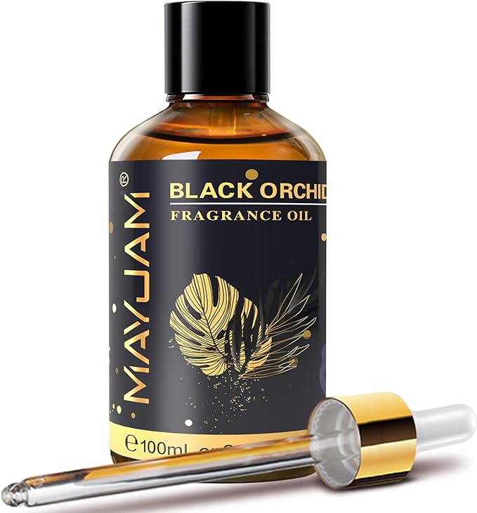 MAYJAM 100ML/3.38FL.OZ Black Orchid Fragrance Oils with Glass Dropper, Essential Oils for Diffusers for Home, Long Lasting Scented Oils for Diffusers Soap Candle Making - Bloomnest