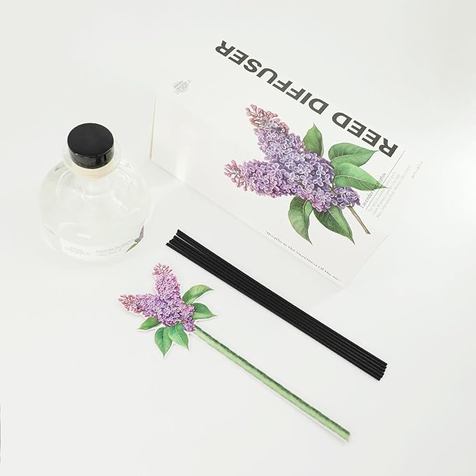 Reed Diffuser Set, 9.85 oz Lavender Eucalyptus Scented Diffuser with Decorative Card Home Fragrance Reed Diffuser for Bathroom Shelf Decor, Ideal Gift for Woman