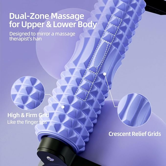 RUNWE Foam Roller with Stand - Bracket Foam Roller for Back Pain, 21 inch Trigger Point Deep Tissue Massage Roller, Medium Density Grid Bracket Foam Rollers, Leg Roller for Muscles Deep Tissue - Bloomnest