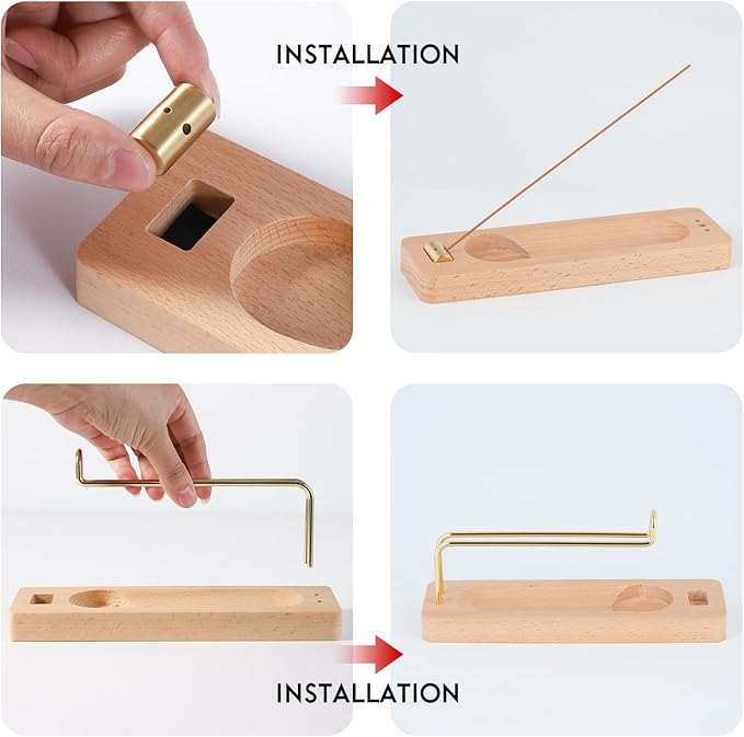 Incense Holder for Burning Palo Santo & Sage Sticks (Standard, Wooden Palo Santo and Sage Burner) SUJIAMEI