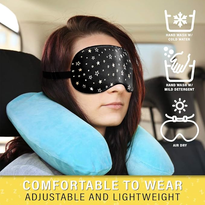 Silk Sleep Eye Mask for Men Women, Comfortable Super Soft Eye Mask with Adjustable Strap, 100% Pure Silk, Works with Every Nap Position, Ultimate Sleeping Aid Blindfold, Blocks Light, Jersey Slumber - Bloomnest