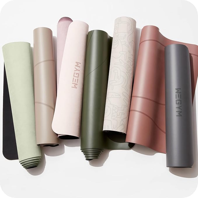 WeGym Yoga Mat, 4mm Cushioned Exercise Mat for Yoga, Pilates, Home Workouts - Anti Slip Polyurethane Suede Yoga Mat with Carrying Strap