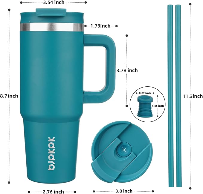 BJPKPK 30 oz Insulated Tumbler With Lid And Straw Stainless Steel Tumblers Cup With Handle For Women And Men,Laguna - Bloomnest