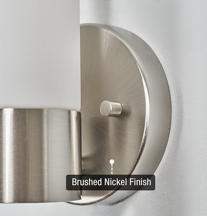 Kira Home Sol 10" Modern Wall Sconce with Frosted Glass Shade, for Bathroom/Vanity, Brushed Nickel Finish, 2-Pack - Bloomnest
