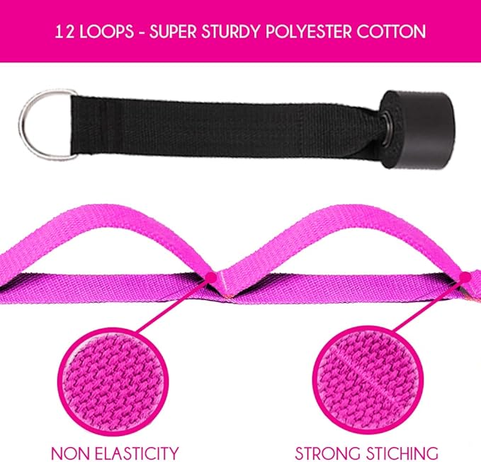Stretching Strap with Door Anchor & Resistance Band – Improve Leg Stretch Flexibility for Splits, Ballet, Dance, Cheer, Yoga & Gymnastics - Home Leg Stretcher Trainer Equipment Stuff for All Levels - Bloomnest