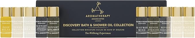 Aromatherapy Associates Essential Oil Blends – Luxury Shower and Body Oils for Dry Skin, Daily Aromatherapy Care for Men & Women, 10-Pack (0.10 fl oz Each) in Decorative Gift Box - Bloomnest