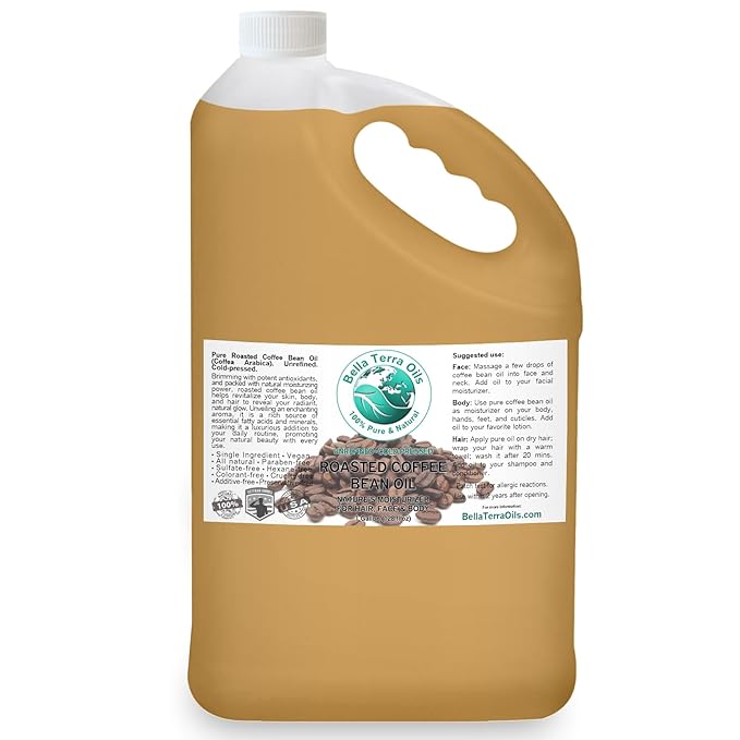 Bella Terra Oils Premium Roasted Coffee Bean Oil – 1 gallon, Carrier Oil, Aromatic, Antioxidant-Rich, for Skin & Hair Care - Bloomnest