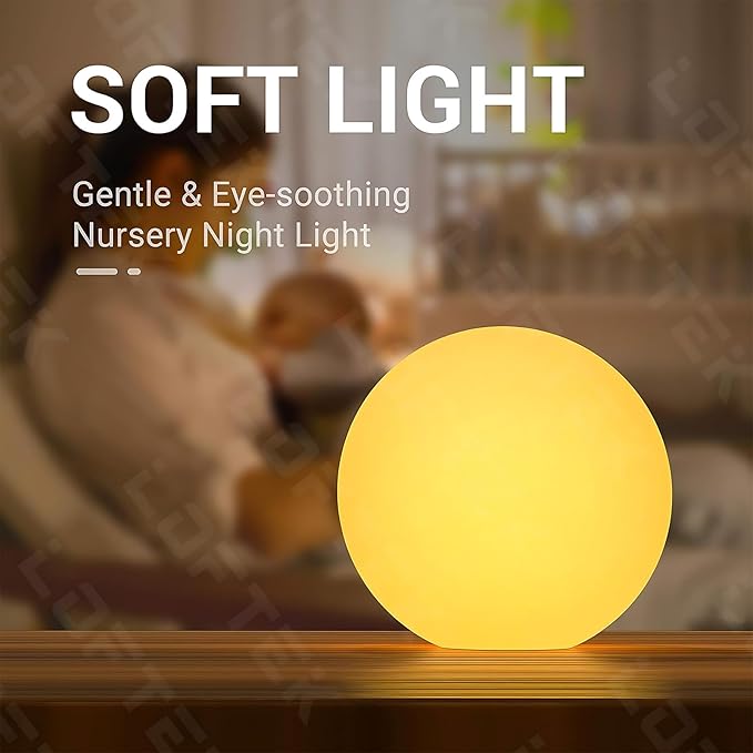 LOFTEK 8-inch LED Night Light Ball: 16 RGB Colors and Dimmable Globe Light with Remote, Upgraded Folding Handle, Seamless Matte Housing, Rechargeable IP65 Floating Pool Light, for Nursery or Decor - Bloomnest
