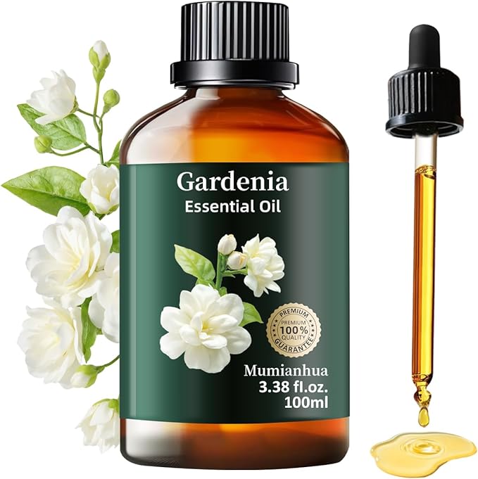 Gardenia Essential Oil Pure, Mumianhua Natural Gardenia Oil for Reed Diffuser, Air Freshener, Skin, Hair, Laundry & Women's Perfume, Candles Making 3.38 Fl Oz - Bloomnest