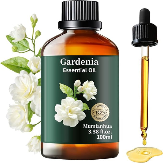Gardenia Essential Oil Pure, Mumianhua Natural Gardenia Oil for Reed Diffuser, Air Freshener, Skin, Hair, Laundry & Women's Perfume, Candles Making 3.38 Fl Oz - Bloomnest
