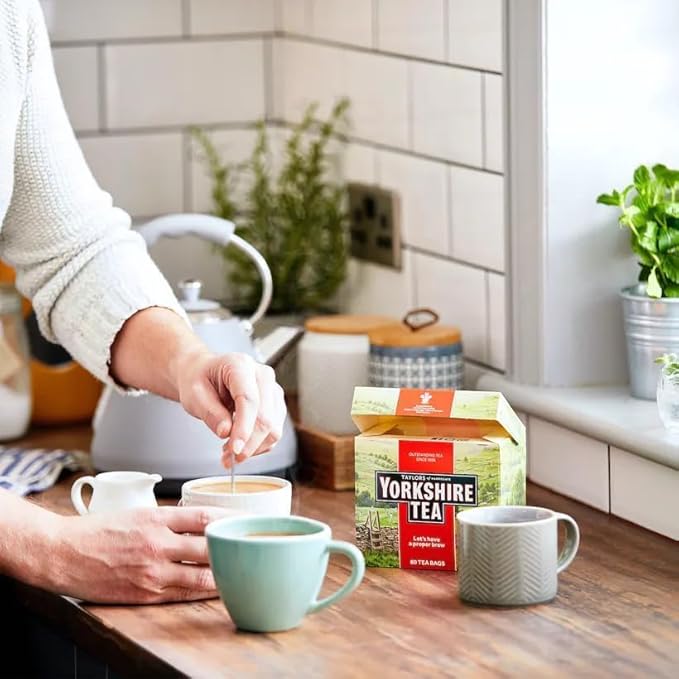 Yorkshire Tea, Red, Black Tea, Pillow Tea Bags, 80 Count (Pack of 1), Refreshing, Satisfying, and Strong, Classic British Breakfast Blend, Caffeinated, Enjoy Hot or Iced, 80 Teabags - Bloomnest