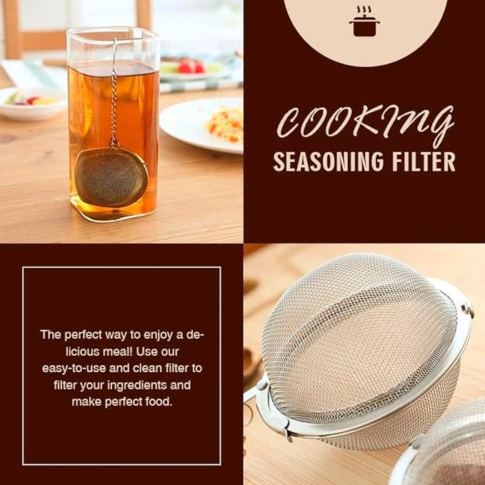 Tea Ball Strainer - 2 Pcs Stainless Steel, Tea Balls, 2.1 Inch Tea Infusers for Tea Steeper, Loose Tea, Tea Infuser for Tea Filter Herbal Spices Seasonings