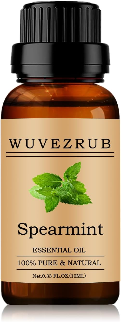 Spearmint Essential Oils 10ML, 100% Pure and Natural Essential Oil for Aromatherapy Diffuser - 0.33 Fl Oz/Spearmint WUVEZRUB
