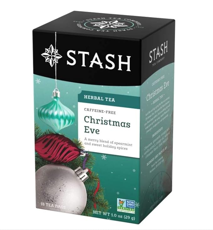 Stash Tea Christmas Eve Herbal Tea - Naturally Caffeine Free, Non-GMO Project Verified Premium Tea with No Artificial Ingredients, 18 Count (Pack of 6) - 108 Bags Total - Bloomnest